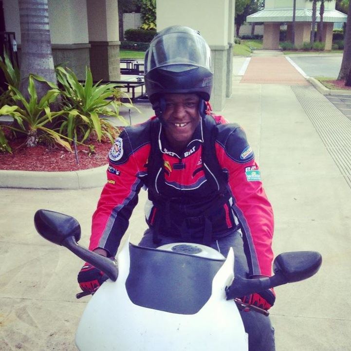 Raikesson on a motorcycle ride in South Florida